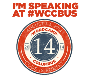 I'm Speaking at WordCamp Columbus badge