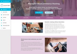 Screenshot of the Liquid Web Managed WooCommerce Hosting page